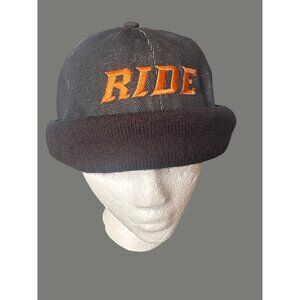 Harley-Davidson Black Denim Wool  Motorcycle skull Cap beanie  "Ride" adjustable